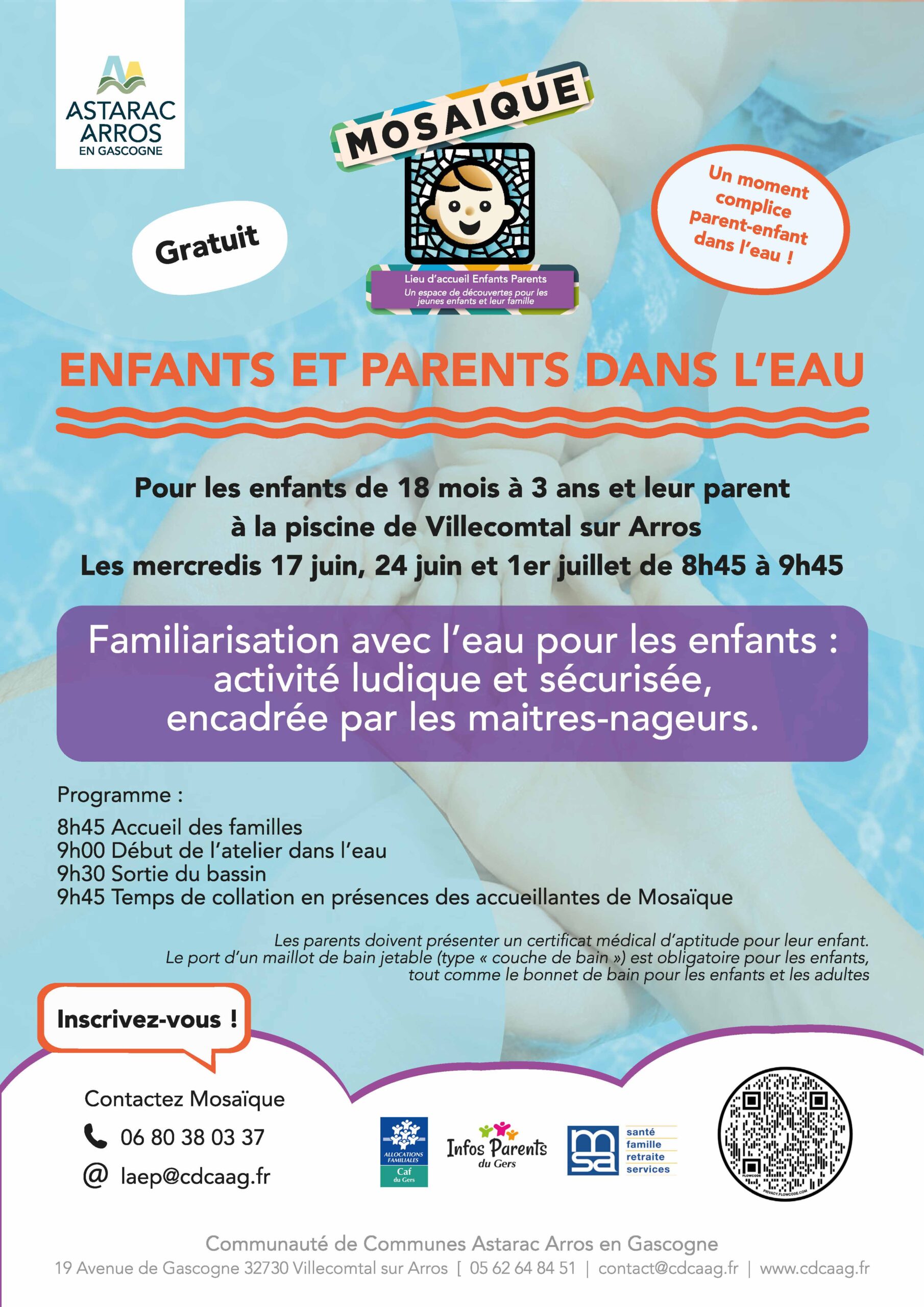 ENFANTS ET PARENTS DANS L’EAU