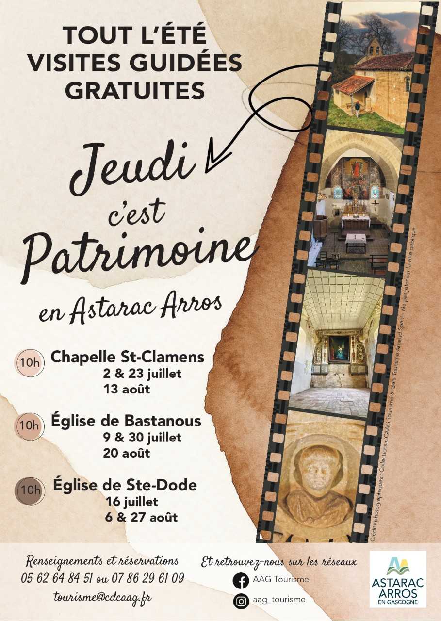 ⛪ « Jeudi c’est patrimoine » revient en Astarac Arros !